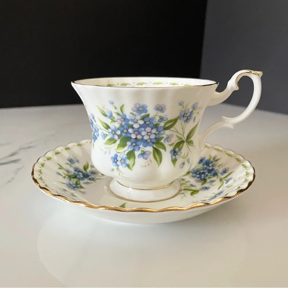 July Forget-Me-Not Cup & Saucer by Royal Albert